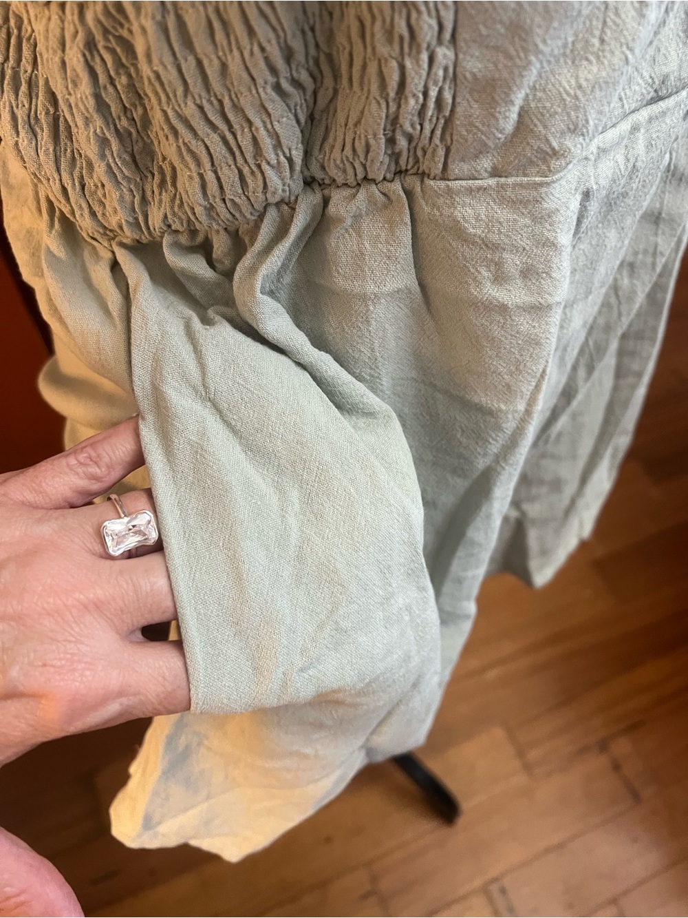 Cupshe Sage Green Ruffle Sleeve V-Neck Romper - Picture 5 of 8